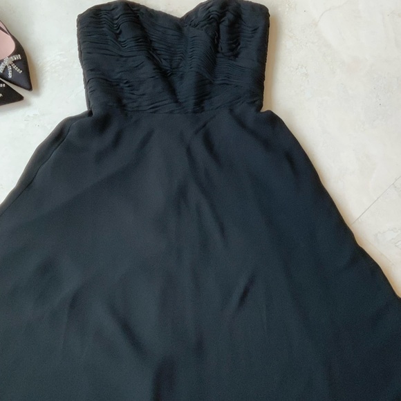 Lauren Ralph Lauren Black Strapless Silk Dress NWOT SZ 12 - Picture 4 of 4
